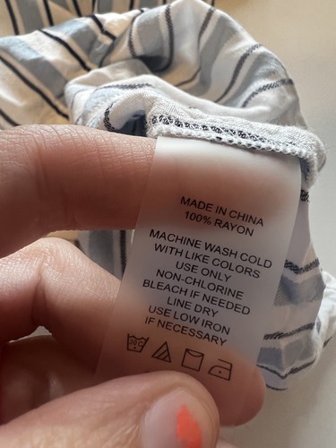 Camicia blusa VINCE CAMUTO donna piccola S top a righe ritagliata manica 3/4 - Foto 6 di 7