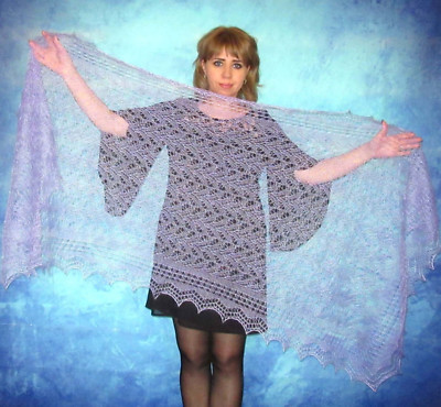 Warm lilac scarf,Russian Orenburg shawl,Wool wrap,Bridal cape,Pashmina,Kerchief