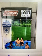 Coleman Steel Pro 12ft x 33in Round Above Ground Pool Steel Pro Blue NEW