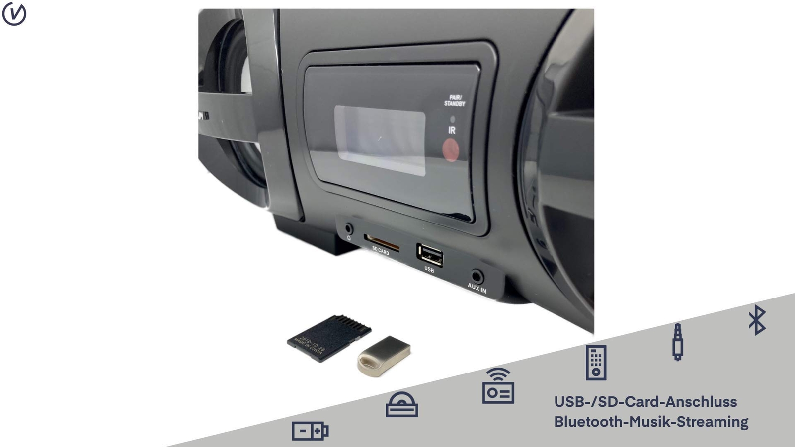 Thumbnail - Universum Bb 500-20 Ghettoblaster Ukw Aux, Bluetooth®, Cd, Sd, Usb