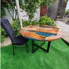 Epoxy Resin & Wood Coffee Table Top, Blue River Table Top, Handmade Home Decore.