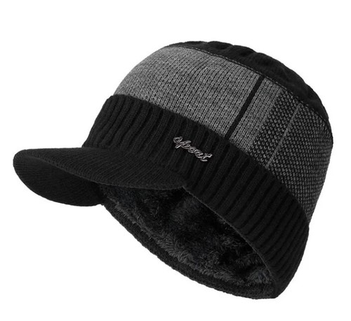 Bonnet D'hiver TOP-EX DryKnit Avec Visière - Laine Mérinos Et Polaire, Imperméable - Taille L/XL/XXL - Pour Ski, Randonnée