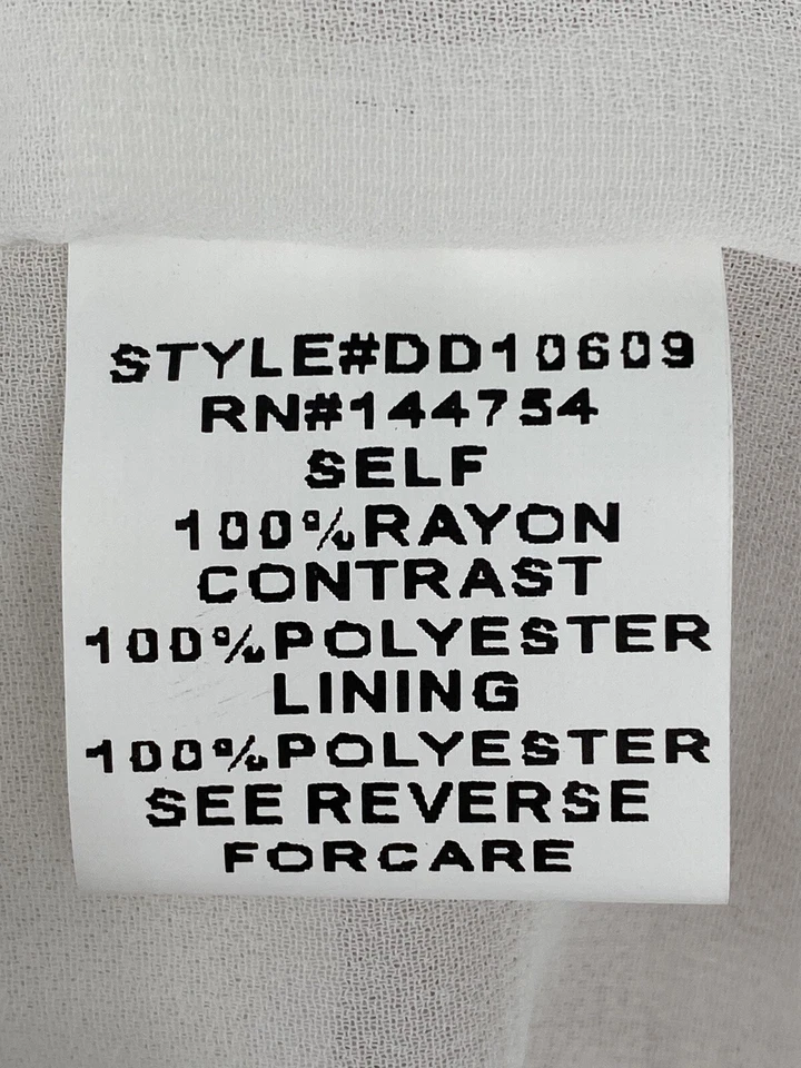 Vestido feminino Davi & Dani branco manga balão 3/4 tamanho pequeno - Imagem 4 de 4