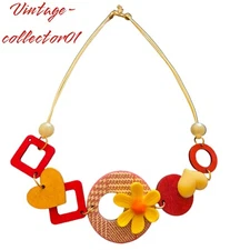 Lagenlook Style Statement Necklace Quirky Arty Boxed BN 