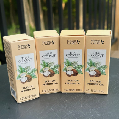 4x Thai Coconut Roll-On Perfume Oil 0.33 oz Each   Personal Care   Bestseller