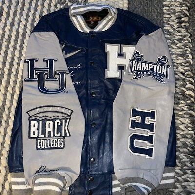 NEW Kool KIY HBCU Hampton Pirates Leather Varsity Jacket Men s Sz 2XL