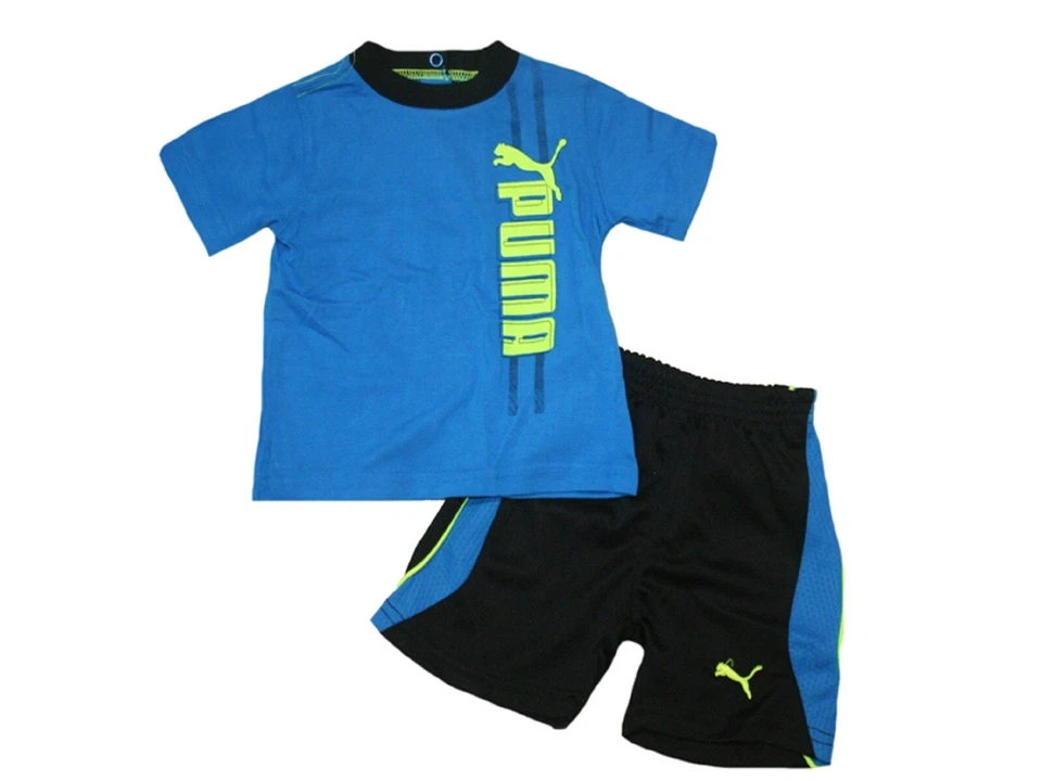 Conjunto de Pantalones Cortos y Camisa PUMA Bebé Niño, Conjunto de Pantalones Cortos Infantiles PUMA NUEVO CON ETIQUETAS Foto 4 de 4