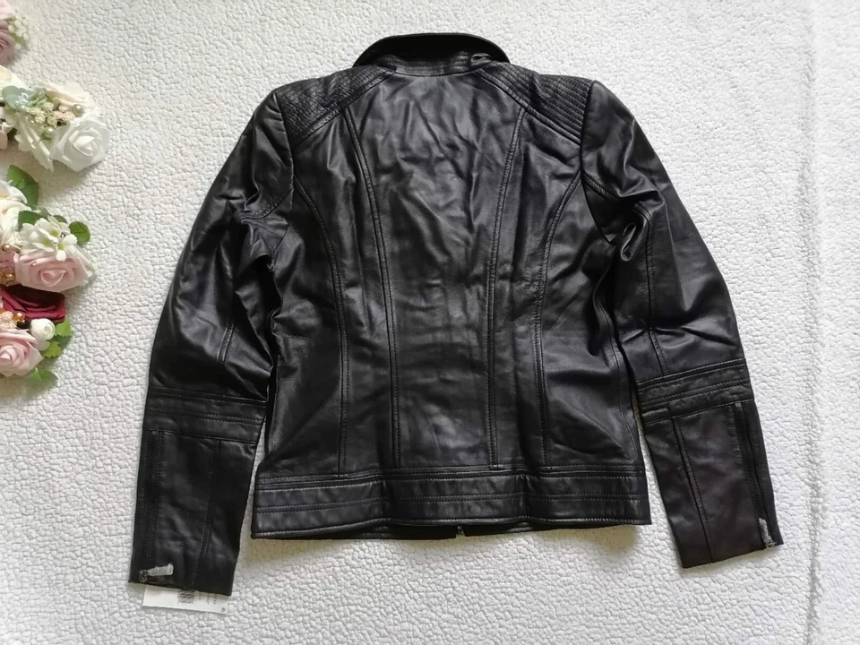 Bernardo Women Leather Moto Jacket In Black, Size M - Image 2 of 4