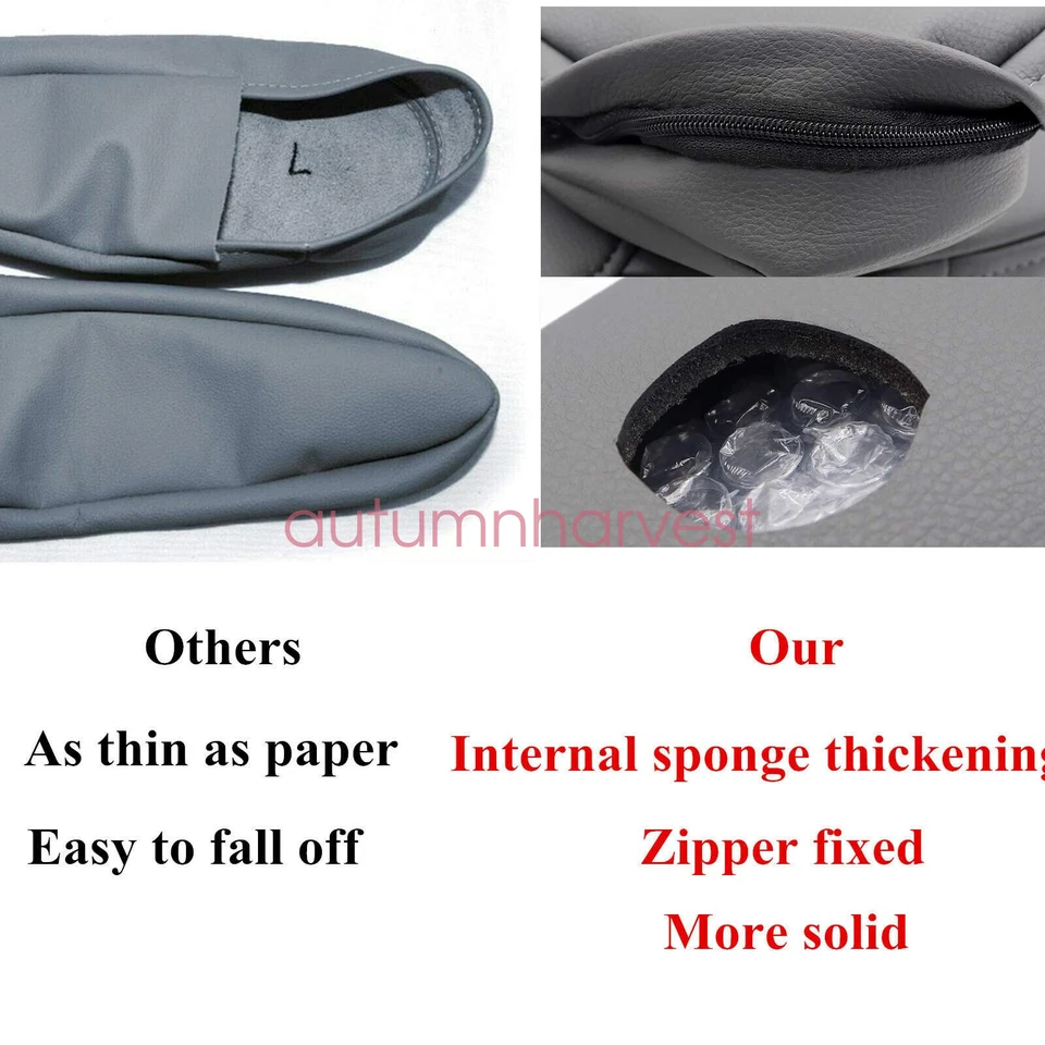 Cubierta de reposabrazos de asiento delantero gris oscuro para Honda CR-V CRV 2007-2009 PU Foto 2 de 4