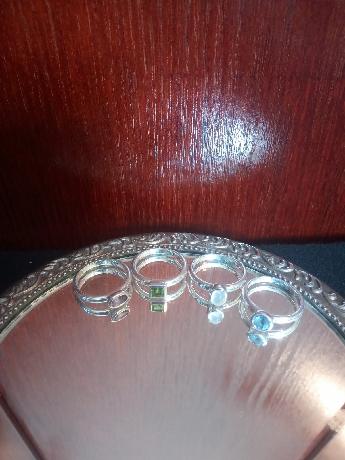 .925 Sterling Silver Stackable Ring With Single w… - image 7