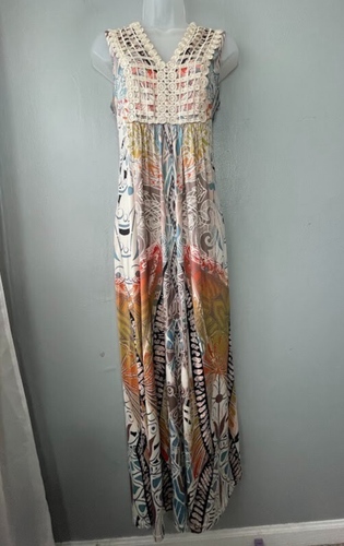 Apt 9 Size Small Crochet Stretch Maxi Dress Fairy Boho Festival Artsy Hippie - Picture 2 of 10