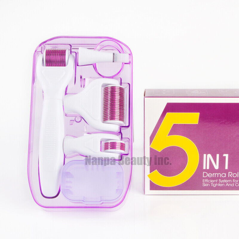 5 in1 Derma Stamp Roller Set DERMAROLLER Skin Therapy Anti-Aging Facial Recovery