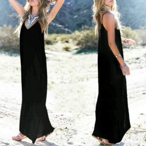 Fashion Womens Summer Boho Casual Long Maxi Pleated Beach Dress Holiday Sundress - Bild 13 von 16