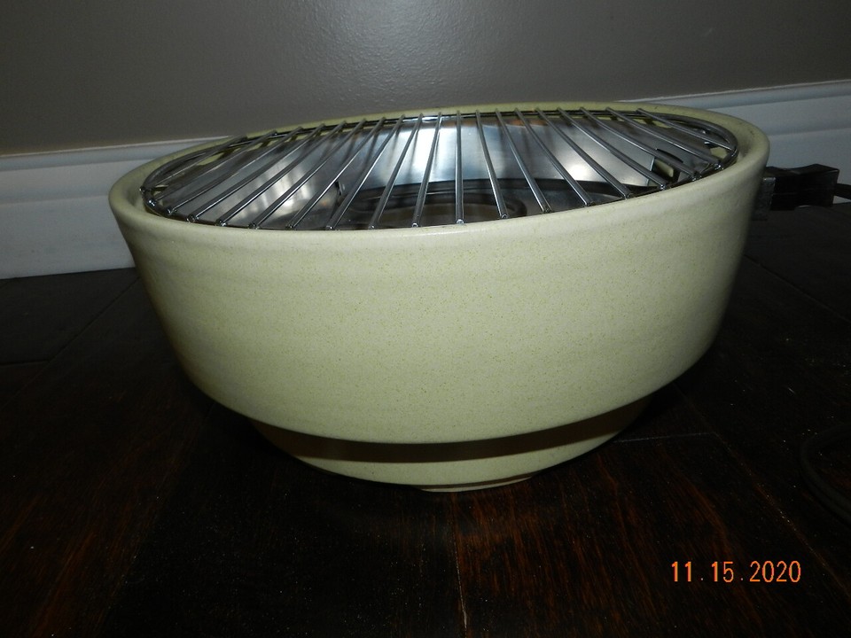 CharBQue Indoor Barbecue Electric Contempra E48174 almond 11" cooking