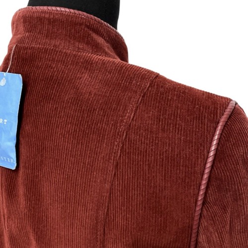 Corduroy Military Jacket Women’s Doncaster Sport Braided Leather Trim Red Size 4 - Picture 13 of 16