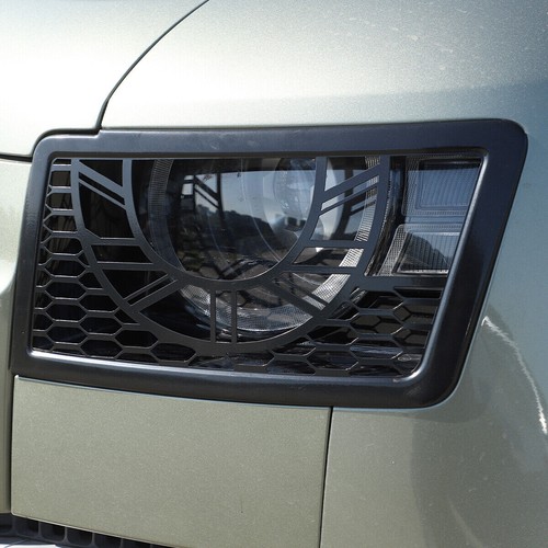 For Land Rover Defender 90 110 2020+ Metal Black Front Headlight Lamp Guard Trim - Foto 5 di 12