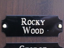 7/8"x 2 1/2" BLACK BRASS NAME PLATE-ART-TROPHIES-TAXIDERMY FREE CUSTOM ENGRAVING