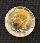 DANBURY MINT- 1984-D- KENNEDY HALF DOLLAR UNCIRCULATED - GOLD AND SILVER PLATED