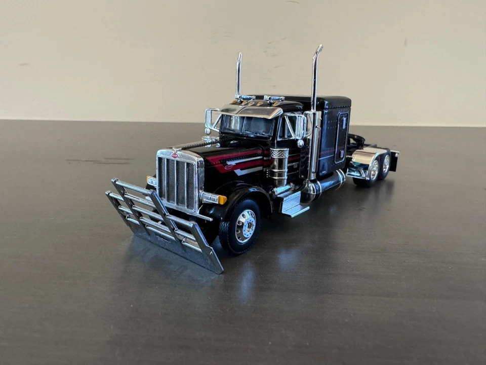 1/64 DCP/First Gear Peterbilt 379 w/ 63” Sleeper Black w/Red/White Stripes - Image 3 of 4