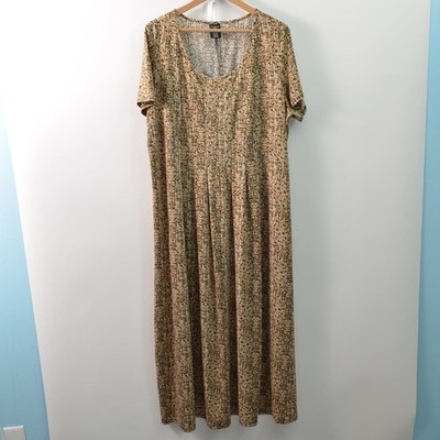 George Maxi Dress Womens 3X 22-24 Short Sleeve A-Line Stretch