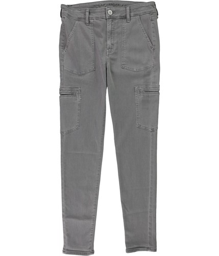 American Eagle Womens Solid Jeggings, Grey, 8 Regular