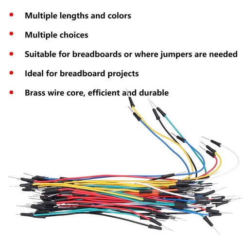 65x CABLE JUMPER macho protoboard arduino pic solderless breadboard wire cables - Imagen 6 de 7