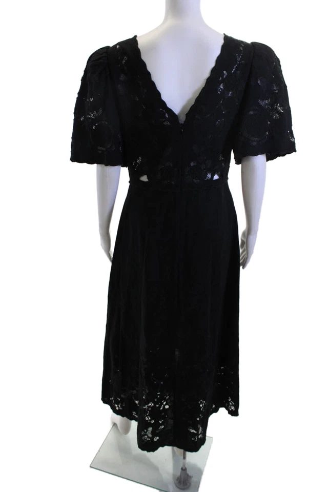 Maxi Vestido Floral Sea New York para Mujer Cuello en V Media Pantorrilla Cremallera Talla 6 Foto 3 de 4