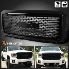 Fits 2014-2015 GMC Sierra 1500 Glossy Black Denali Style Front Hood Grille 14-15