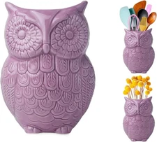 Owl-Shaped Tableware Organizer Decorative Ceramic Kitchen Jar & Organizer