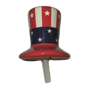 Nora Fleming Mini Uncle Sam Hat Stars Stripe Patriot Retired USA Home The Free