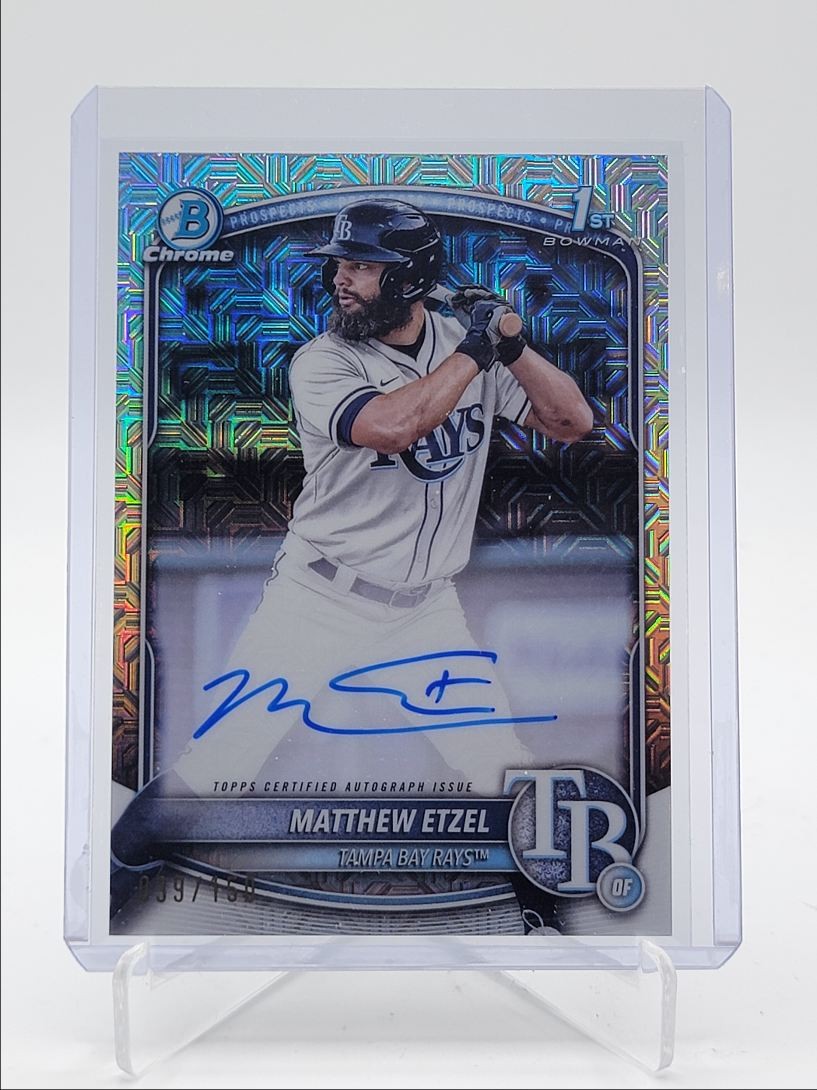 MATTHEW ETZEL 2025 BOWMAN CHROME 1ST AUTOGRAPH CHOICE HTA AUTO /150 Q4115