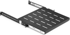 1U Sliding Rack Shelf 19" Server Rack Mount Cabinet 14"-22" Adjustable Depth 4