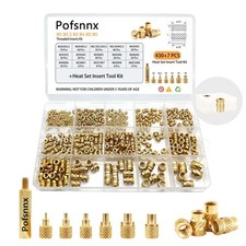 437Pcs Threaded Inserts, M2-M6 Heat Set Set（430+7pcs）, Gold