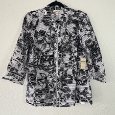 NWT Coldwater Creek Floral Printed Ribbon Jacket Full Zip Women's Size 14