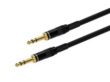 Monoprice 1/4 Inch TRS Male to Male Cable Cord 3ft Black 16AWG Gold Plated