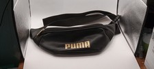 PUMA Black Fannie Fanny Pack With Gold Foil Logo Unisex Travel Adjustable