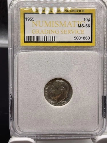 1955 Silver Roosevelt Dime, NGC MS-66 #5001860