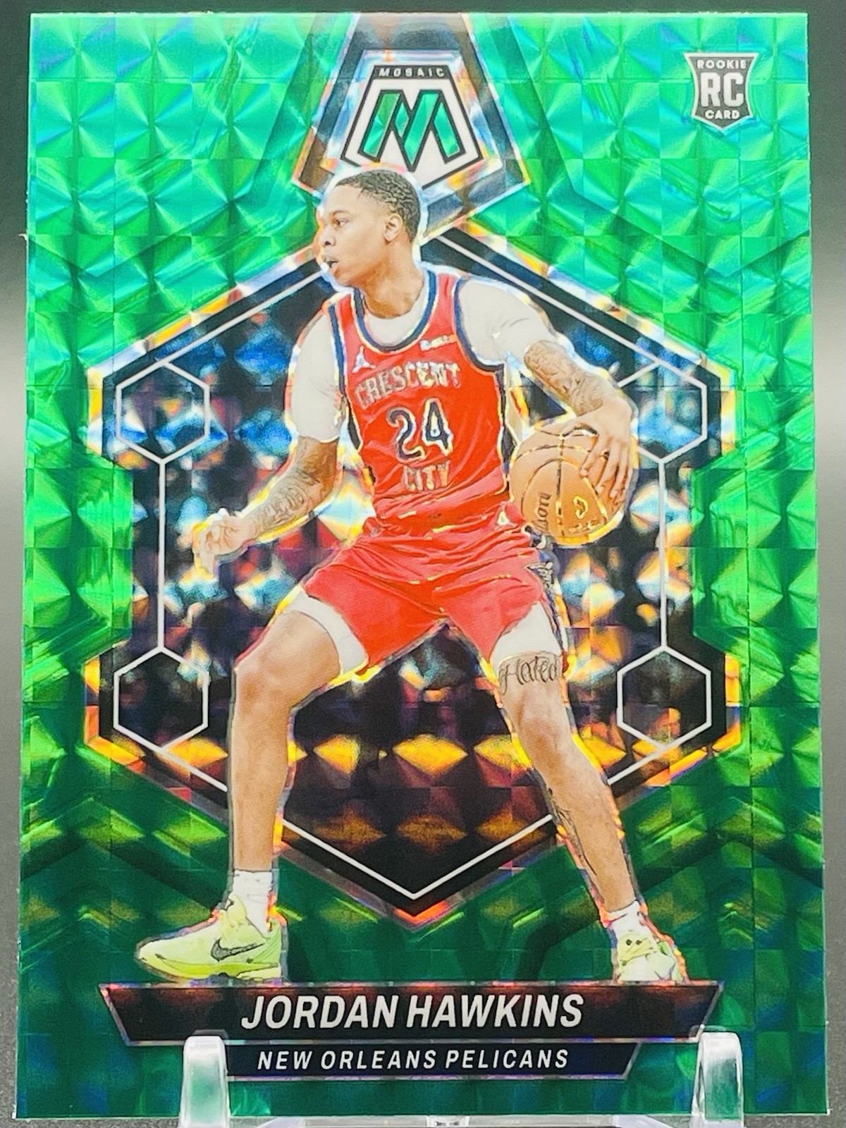 2023 Panini Mosaic - Green Mosaic Prizm #243 Jordan Hawkins (RC)