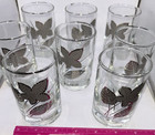 Set of 8 (Eight) Libbey Platinum Leaves Flat 5 ounce Juice Glasses Original Box — photo 4