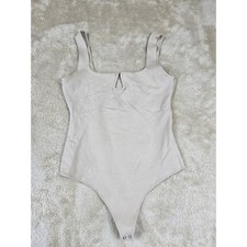 Abercrombie Fitch Soft A F Collection Square Neck Tank Bodysuit Beige Size M