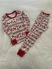EUC Hanna Anderson Women's Holiday Pajama Set Red White Deer Size S,M SOLD OUT