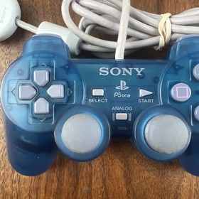Sony Playstation 1 PS1 PSone Frosted Blue Analog Controller Tested Works Great