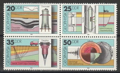 DDR 1980 - Mi.Nr. 2557 - 2560 ** postfrisch Viererblock Nr. 2- Geophysik - Bild 1 von 2