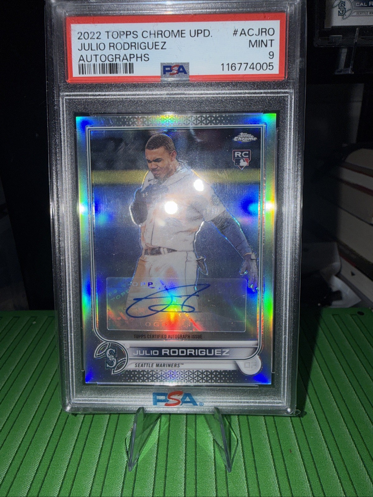 2022 Topps Chrome Update JULIO RODRIGUEZ Auto AC-JRO (RC) PSA 9 Seattle Mariners