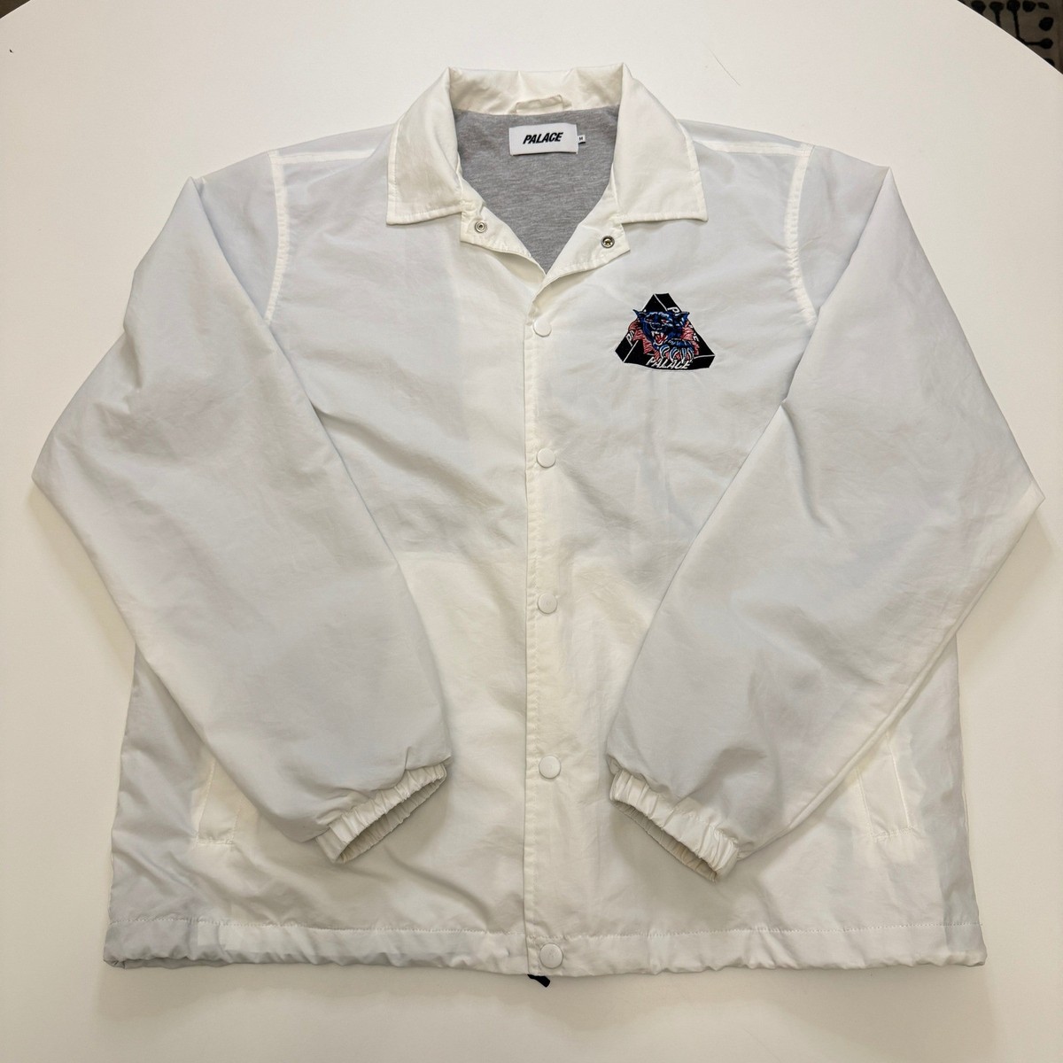 Palace Tri Panther Nylon Coaches Jacket White Mens Medium 