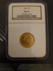 1881 LIBERTY HEAD HALF EAGLE $5 GOLD NGC MS62 Indian Head