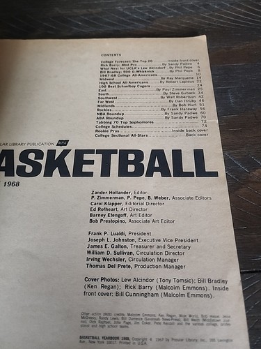 1968 BASKETBALL COLLEGE PRO HIGH SCHOOL Will Bill Bradley, Rick Barry (CP445) - Picture 5 of 7
