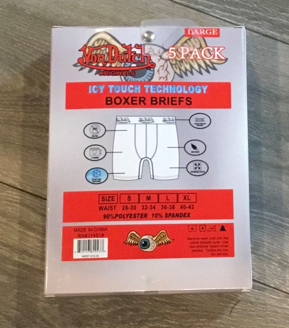 VON DUTCH 5 Pack Boxer Briefs, Large, NIB **See Note** | eBay