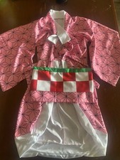 Demon Slayer M Nezuko Kamado Pink Kimono Japan hemp leaf pattern Anime Used