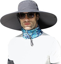 XXL Big Head Super Wide Brim Sun Hats for Men, XXL Large Fishing Sun Hat for S